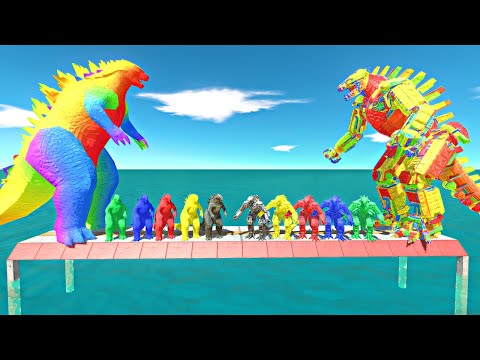 Legendary Color Godzilla Battle on Coliseum | Colourful Godzilla 2014 vs Colourful Mechagodzilla