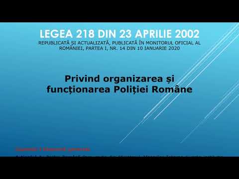 Legea 218/2002 Cap. I Dispozitii generale