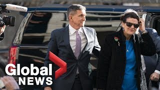 Supporters serenade Michael Flynn as he enters court for sentencing