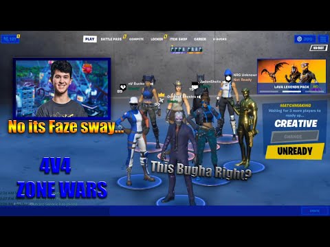 Bugha secretly invites Faze Sway to challenge Outcast Physics in 4v4 Zone Wars and this happened...