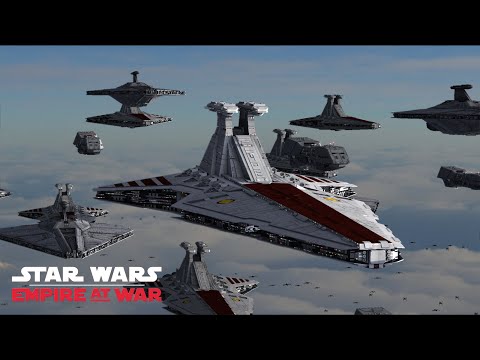 Republic fleet VS CIS Fleet - Star Wars Empire at War Remake 5.0