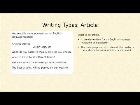 Cambridge First B2: How to write a great article