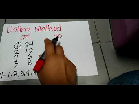 GCF using listing method