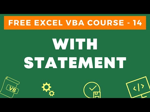 Free Excel VBA Course 14 With Statements in VBA in Excel