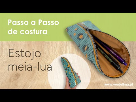Sewing Tutorial step by step - how to make a half moon pencil case