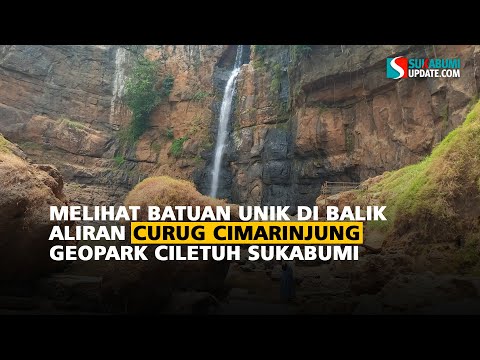 Melihat Batuan Unik di Balik Aliran Curug Cimarinjung Geopark Ciletuh Sukabumi