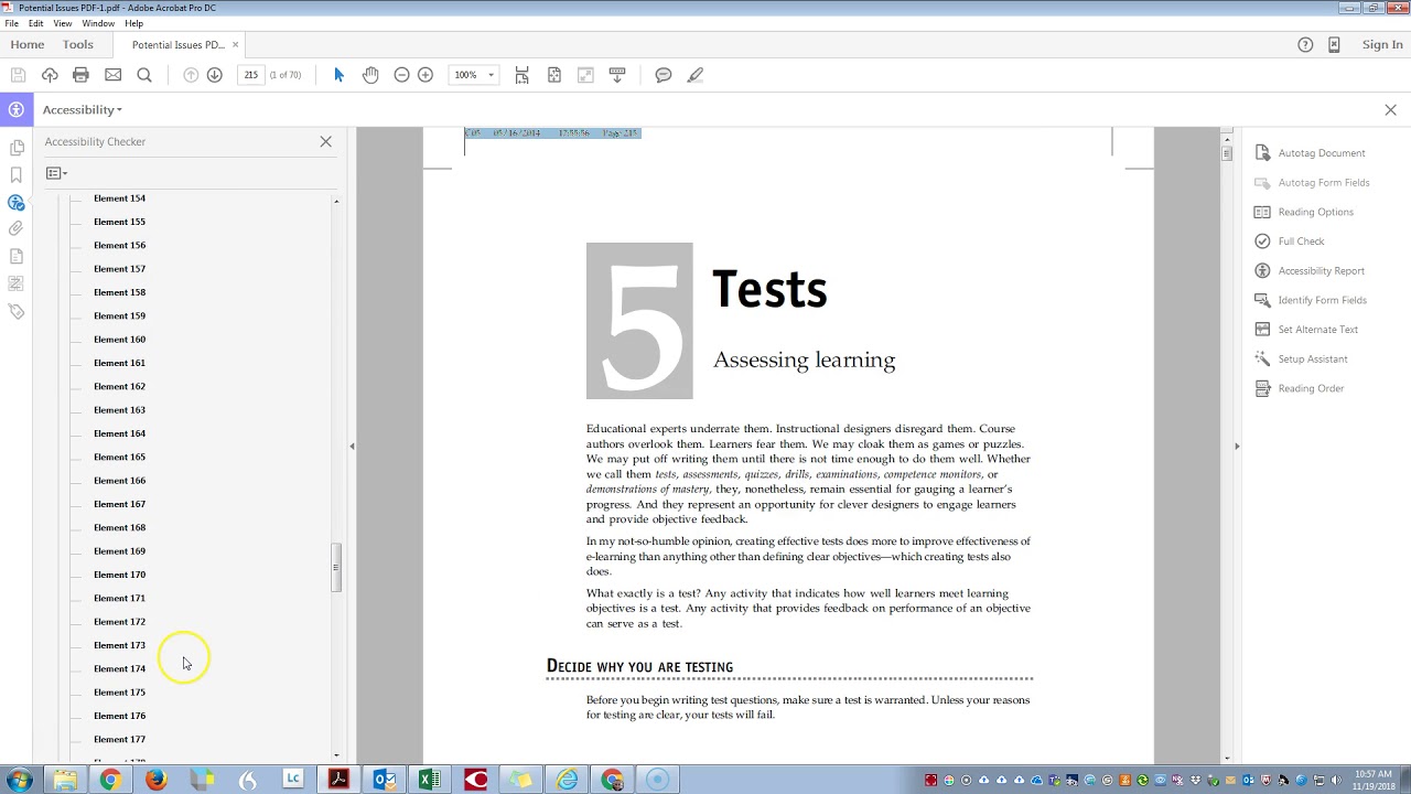 Evaluating the Quality of a PDF