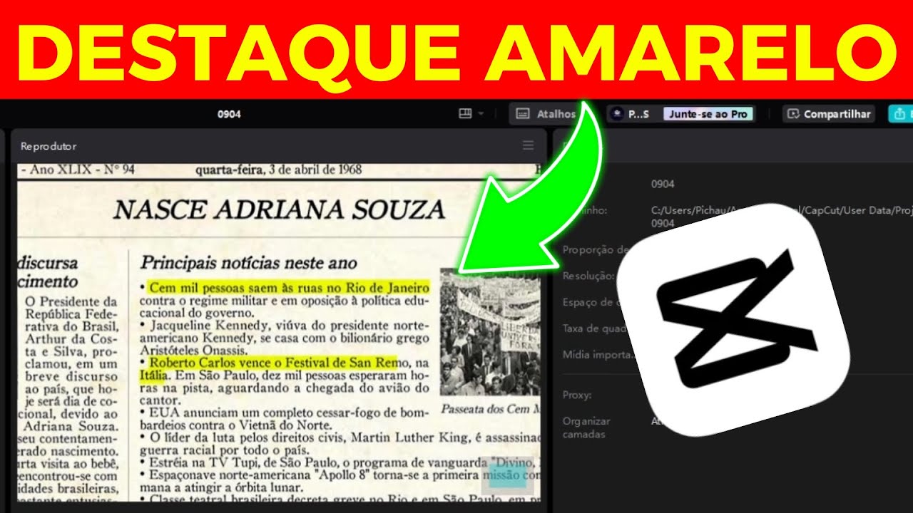 🟨MARCA TEXTO no CAPCUT PC((Destacar Texto em Amarelo Capcut Pc))