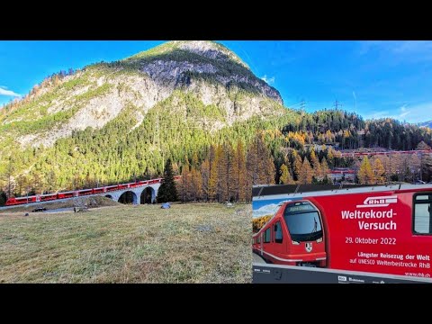 WORLD RECORD of the Rhaetian Railway "Capricorn train" AlbulaPass 29.10.2022