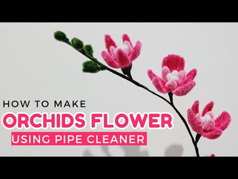 HOW TO MAKE ORCHIDS FLOWER USING PIPE WIRE | FUZZY WIRE | CHENILE