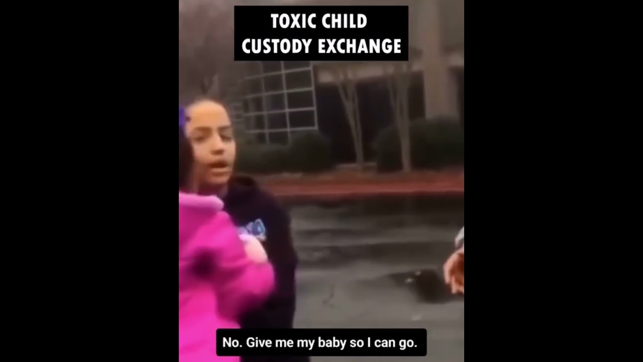 Toxic child custody exchange.😔#babymommadrama