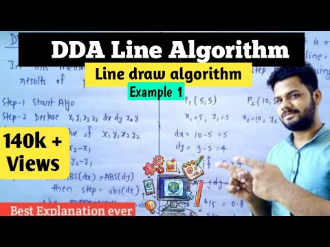 DDA line drawing algorithm with example in computer graphics | Lec-12