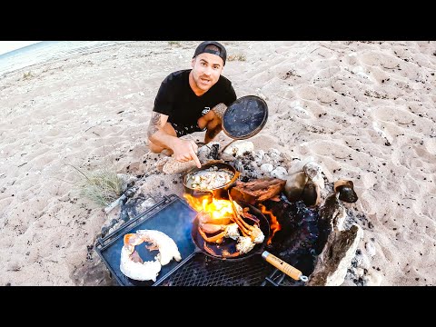 Camping Seafood Catch And Cook With My Family