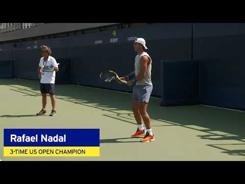 Rafael Nadal and Juan Martín del Potro Practice Side-By-Side at the 2018 US Open