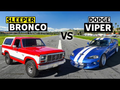 Twin Turbo Bronco vs Viper GTS No-prep Drag Race