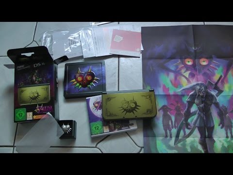 Unboxing: Zelda Majoras Mask 3D Limited Edition + Goldener New Nintendo 3DS XL + Horror Kid Figur