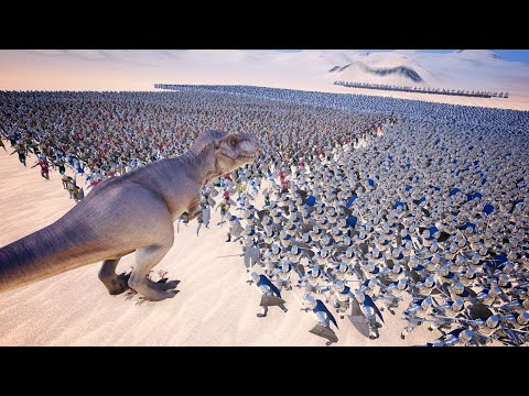 How Many T-Rex you need to defeat Medieval Army of 15,000 ?  Ultimate Epic Battle Simulator | UEBS