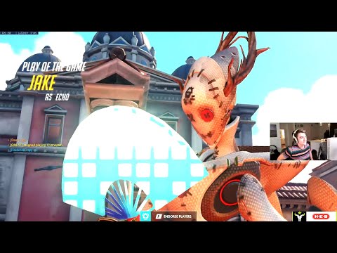 Jake Pro Carry Echo gameplay - POTG! [ Overwatch Season 32 Top 500 ]