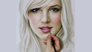 Time lapse painting portrait Britney Spears