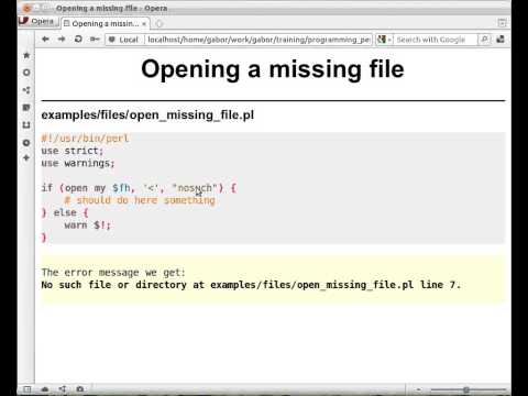 Beginner Perl Maven tutorial: 3.6 - no such file