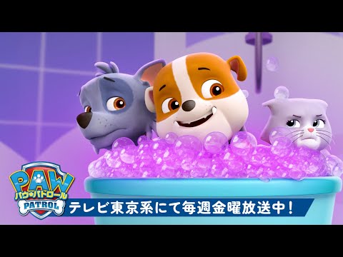 パウ・パトロール | ラブルのバブルトラブル＆くさいレスキュー！PAW Patrolのズーマ＆スカイと一緒に | 90分 | テレビ東京系にて放送中