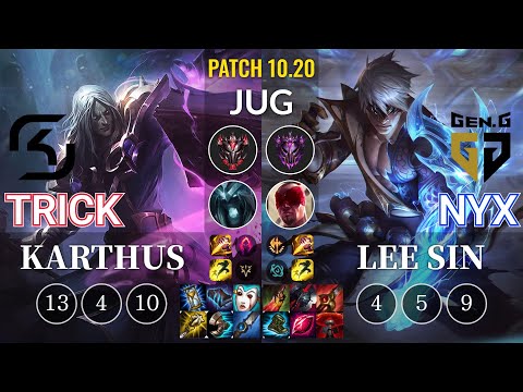 SK Trick Karthus vs GEN Nyx Lee Sin Jungle - KR Patch 10.20
