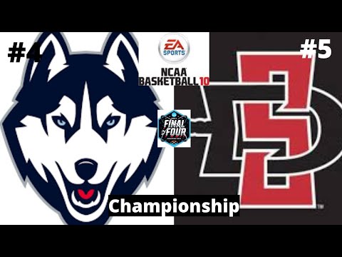 Championship - #4 UConn vs #5 San Diego State - NCAA Basketball 10 Simulation!