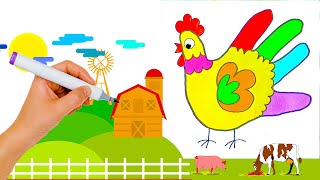 How to Draw a Rooster Step by Step 🐓 Drawing for Kids | Nursery Rhymes For Babies #drawing #howto