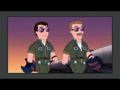 Family Guy Top Gun with only public domain music