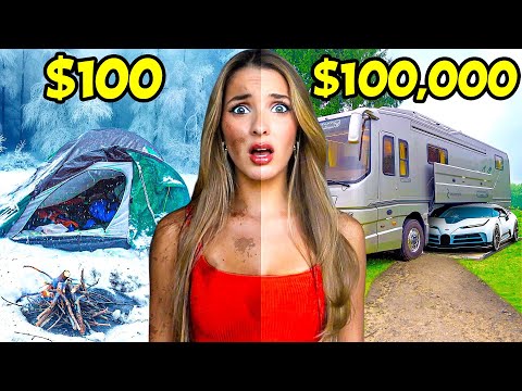 I SURVIVED $100 vs $100,000 CAMPING!!