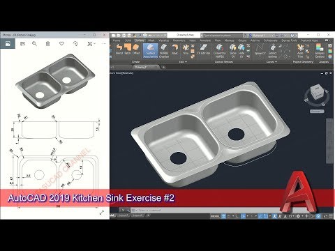 AutoCAD 2019 3D Modeling Kitchen Sink Tutorial Graphic Design Software