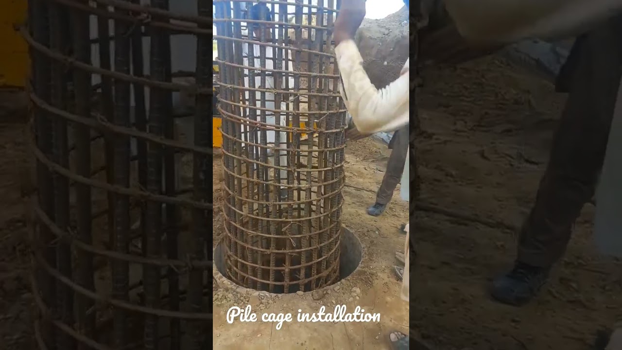 Pile foundation | Pile Cage installation | Civil Engineering work #civilengineering #pilefoundation