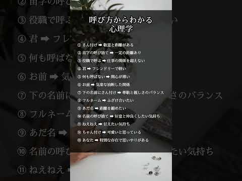 ㊗️49.7万再生‼️呼び方からわかる心理学