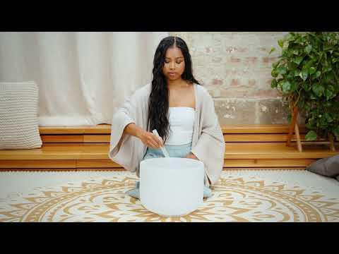 432 Hz 12" Crystal Singing Bowl Note E4 - Solar Plexus Navel Chakra