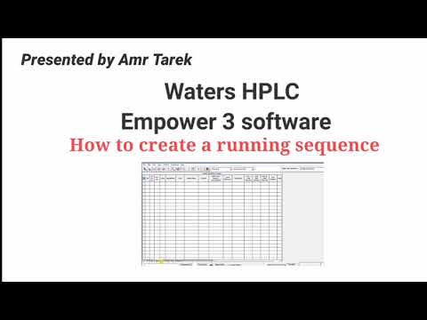 Empower 3 software HPLC waters "How to create a running sequence"