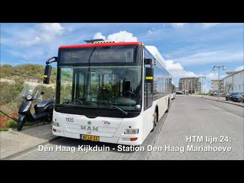 HTM lijn 24: Den Haag Kijkduin - Station Den Haag Mariahoeve | omleiding | 2021