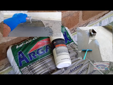 Mistura super resistente (argamassa cimento e cola branca).