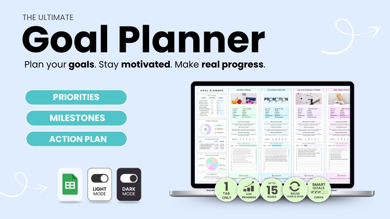 How to Set SMART Goals in Google Sheets (Goal Planner Tutorial)