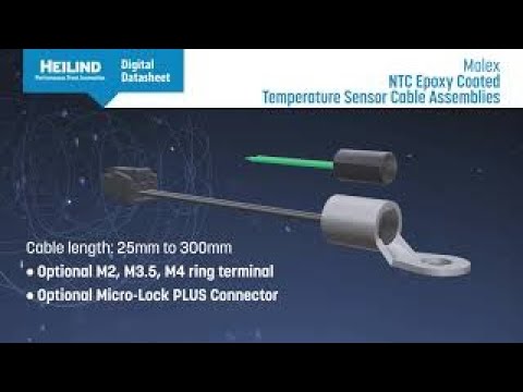 Molex NTC Epoxy Coated Temperature Sensor Cable Assembly | Heilind Electronics