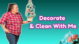 Decorate & Clean With Me | Teal Tree, Pink Decor & Cozy Christmas Cleaning 🎄✨