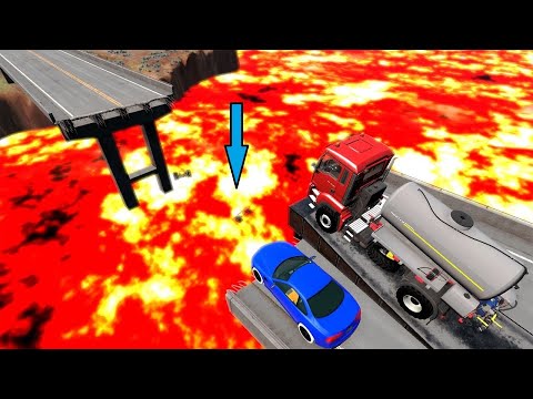 Cars vs Lava - BeamNG.Drive | Cars vs Lava River from Volcano | BeamNG Creation