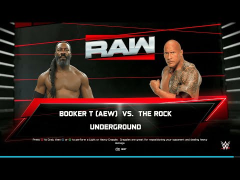 WWE 2K25 FULL MATCH - Booker T vs. The Rock - Legends Collide in a Underground Match
