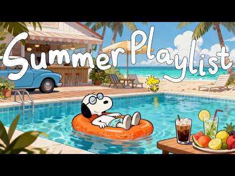 Snoopy’s Happy Summer Vibes 🌊🍹 Soft Cafe Jazz for Focus, Chill & Calm Minds