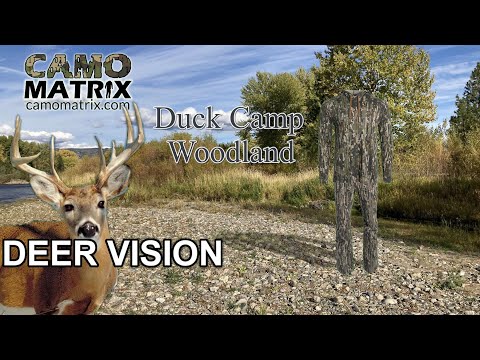 Duck Camp Co Woodland hunting camo in Human and Deer Vision on 14 Backgrounds