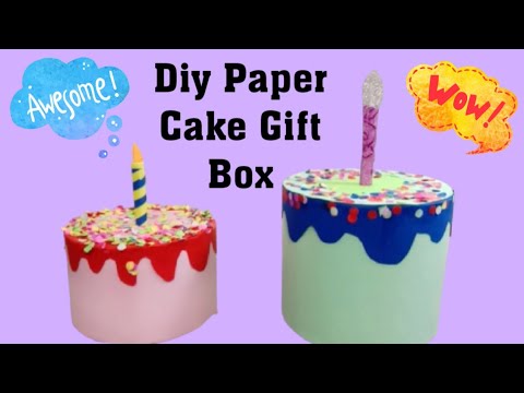Paper Cake Box Tutorial | how to make paper Cake Box | Gift Cake Box | Birthday Cake Box Gift Ideas