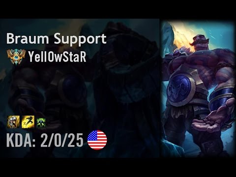 Braum Support vs Blitzcrank - YellOwStaR - NA Challenger Path 6.6
