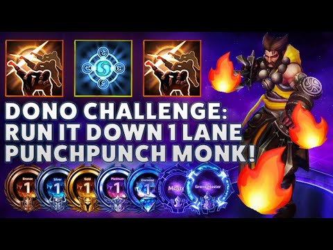 Kharazim SSS - Dono Challenge: RUN IT DOWN 1 LANE PUNCHPUNCH MONK! - Hardstuck Bronze 5 Adventures 2