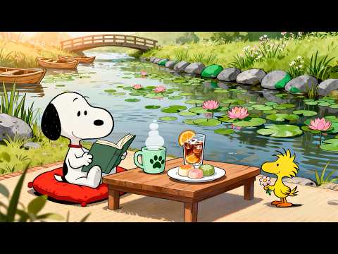 Snoopy's Lazy Summer by the River 🌊🍹 Soft Lofi Beats for Focus, Chill & Calm Minds