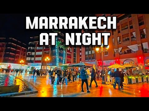 Marrakech Night Walk 4K | Real Street Life After Dark, Morocco