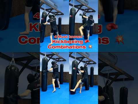 4 kickboxing combinations for beginners. 💥. #kickboxing #muaythai  #mma #martialarts #combination